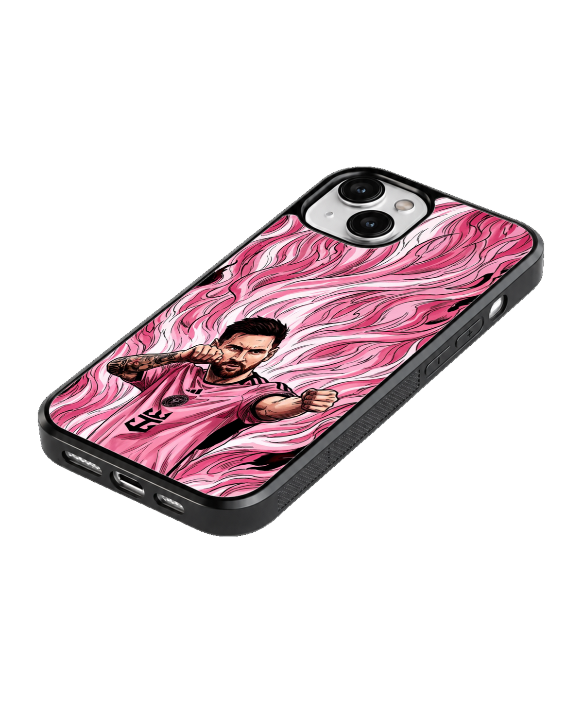 Lionel Messi Inter Miami Pink Jersey Football Anime Art Premium Glass Covr