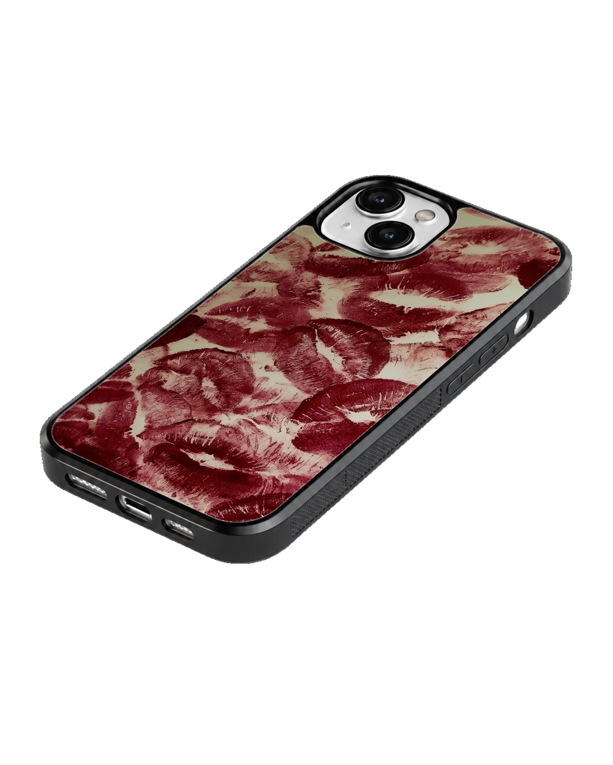 Vintage Red Lips Kisses Premium Glass Phone Covr