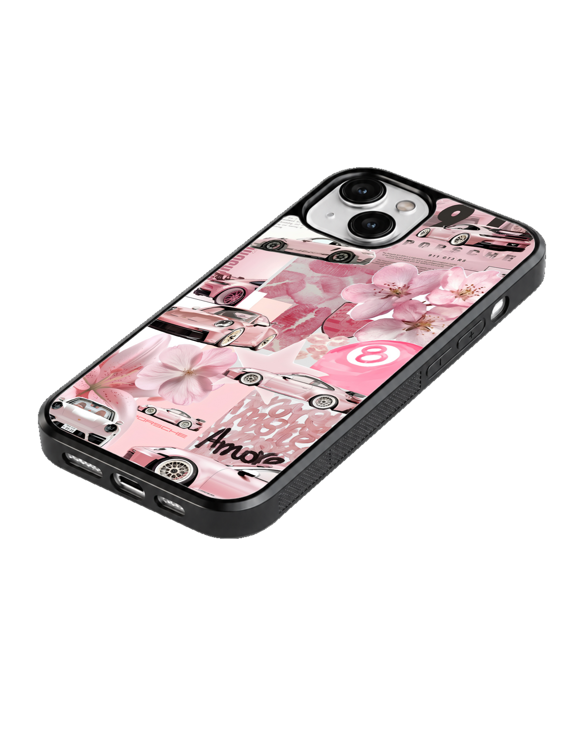 Pink Porsche Aesthetic Premium Glass Phone Covr