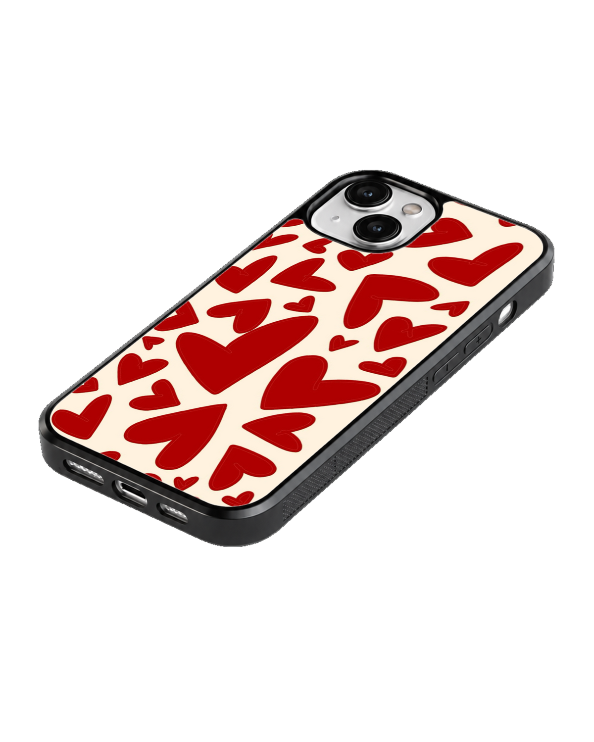 Red Heart Pattern Love Aesthetic Cute Romantic Premium Glass Covr