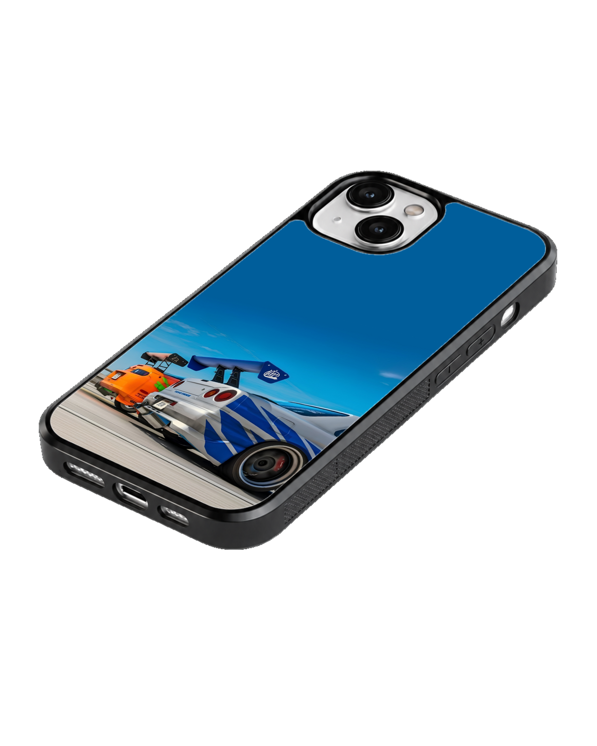 Tokyo Drift JDM Racing Cars Orange & Blue Street Racing Premium Glass Covr