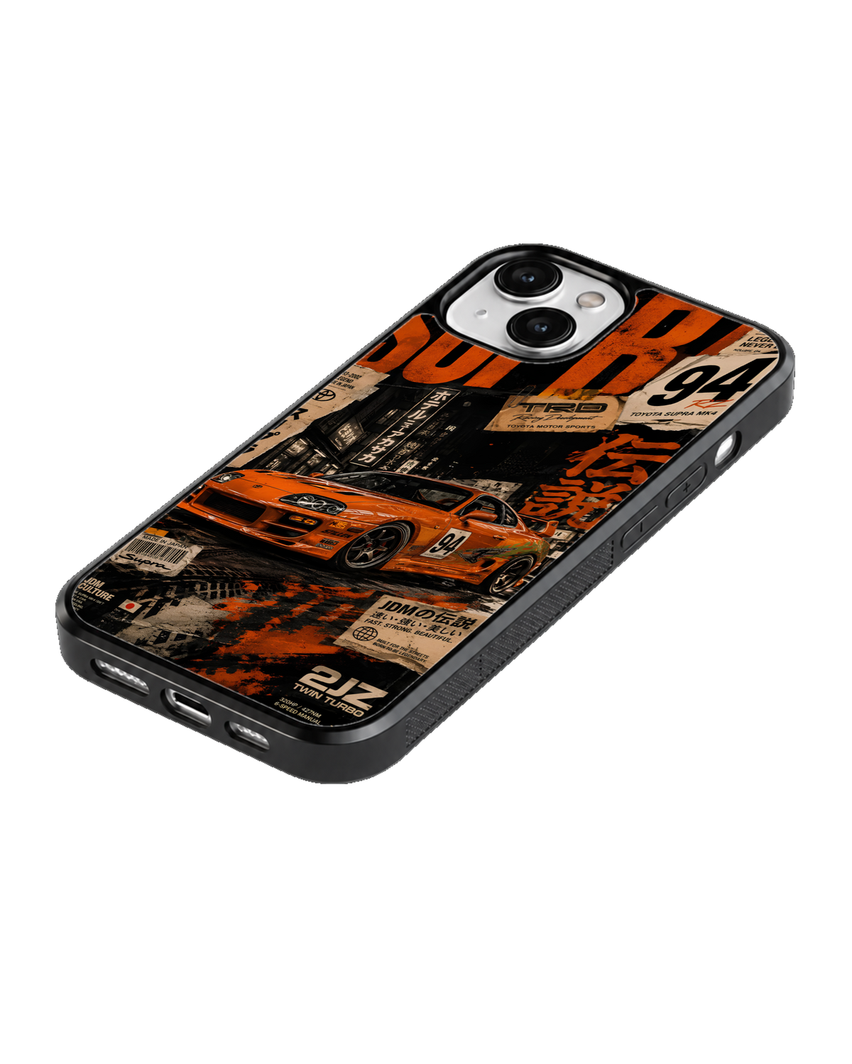 Orange Toyota Supra MK4 JDM Street Racing Premium Glass Covr