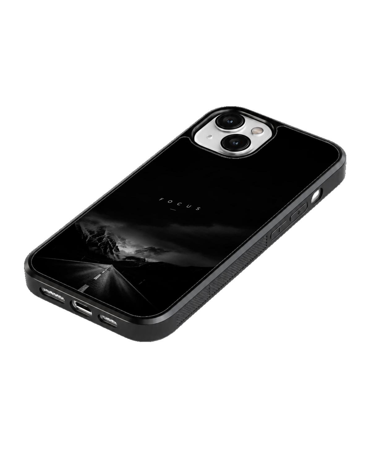 Focus Mountain Road Black & White Minimalist Motivation Premium Glass Covr