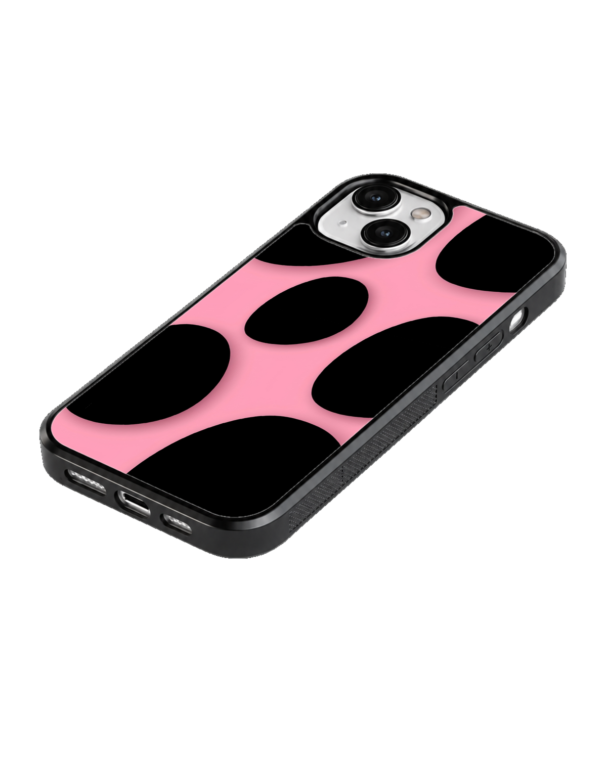 Pink & Black Abstract Bubble Pattern Premium Glass Phone Covr