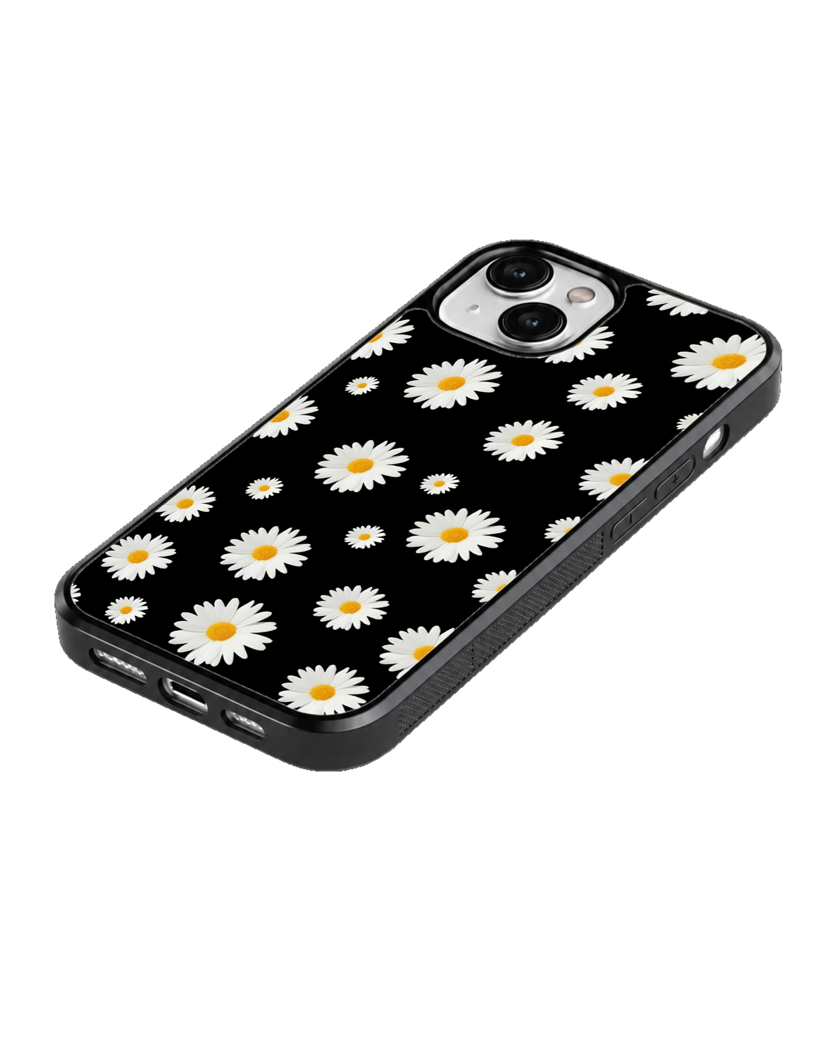 White Floral Aesthetic Glass Phone Covr