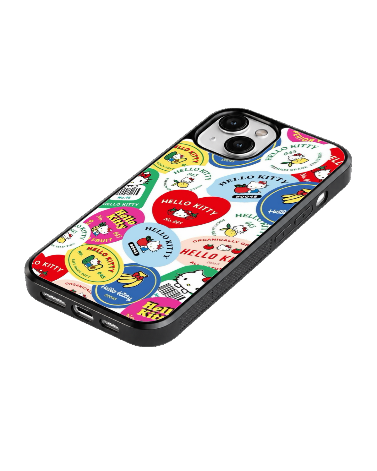 Hello Kitty Colorful Fruit Label Collage Cute Kawaii Premium Glass Covr