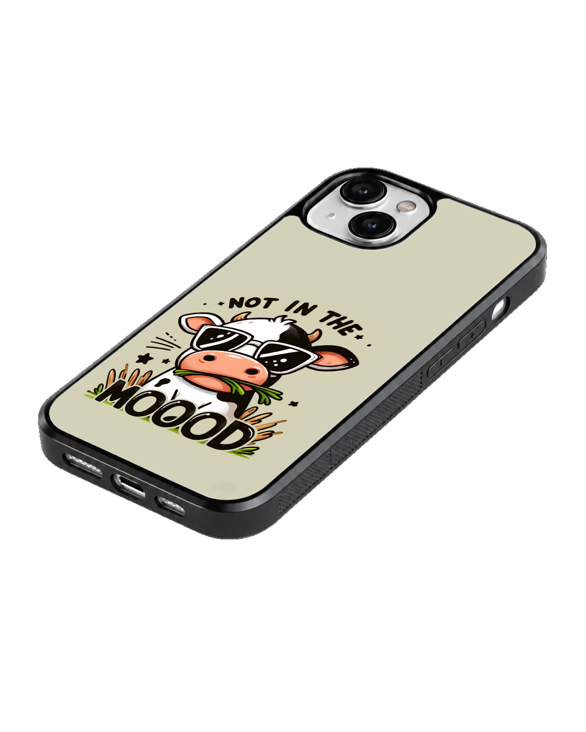 Not in the Mood Cow Aesthetic Glass Phone Covr