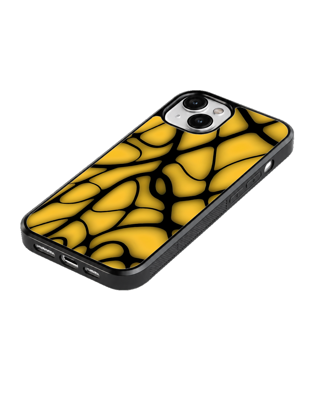 Mustard Yellow Abstract Mosaic Premium Glass Phone Covr