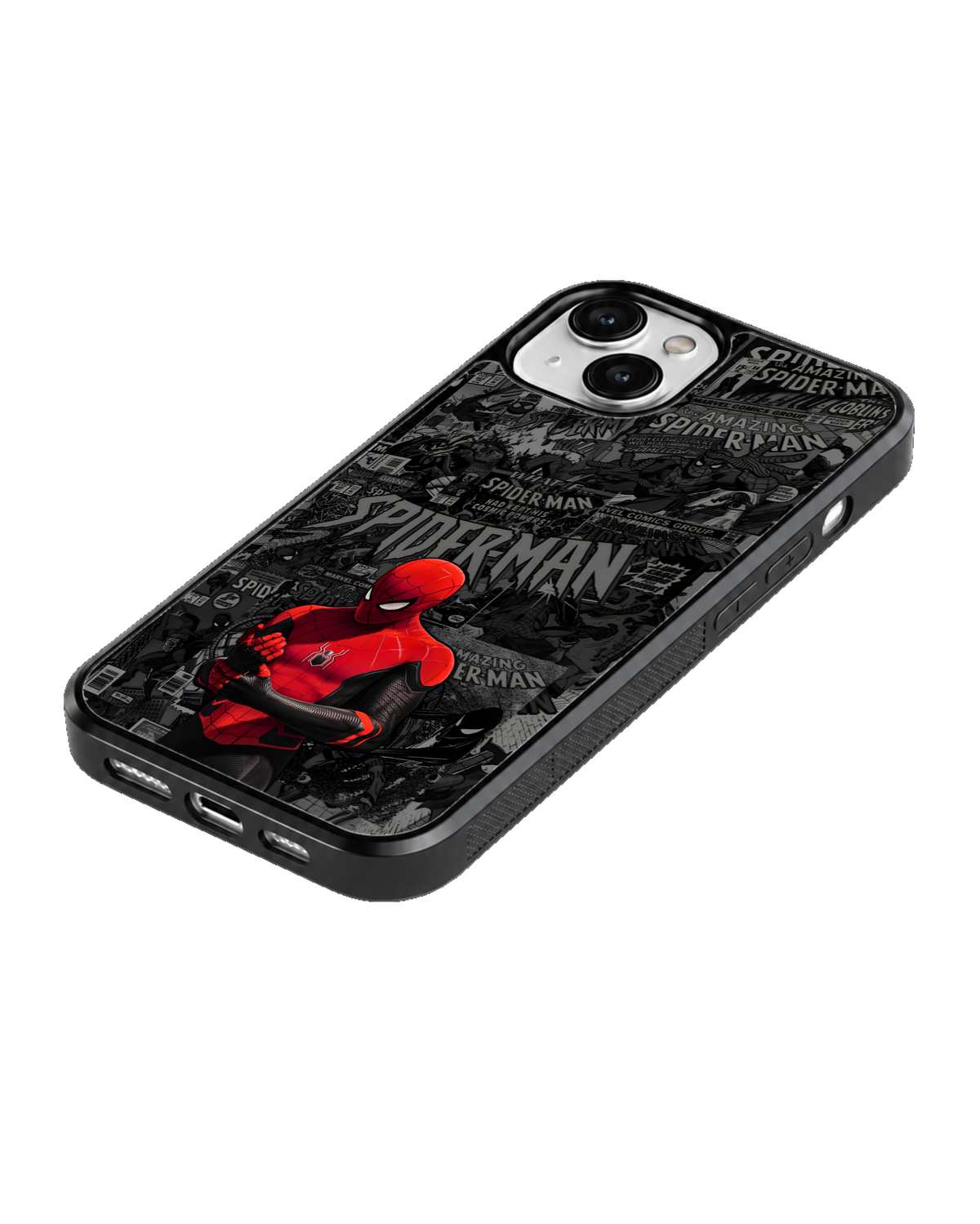 Spider-Man Black & Red Aesthetic Glass Phone Covr