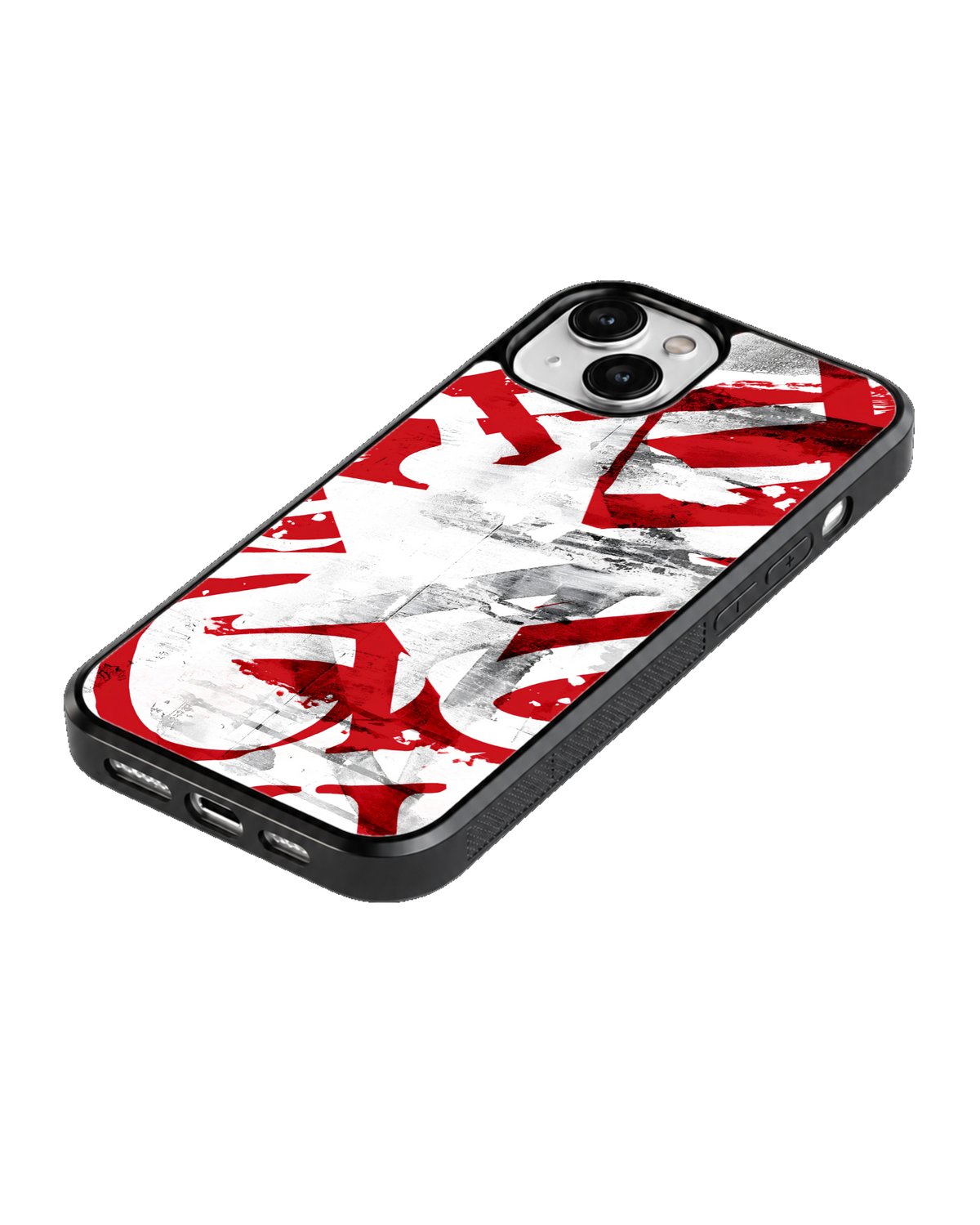 Red White & Black Abstract Graffiti Premium Glass Phone Covr