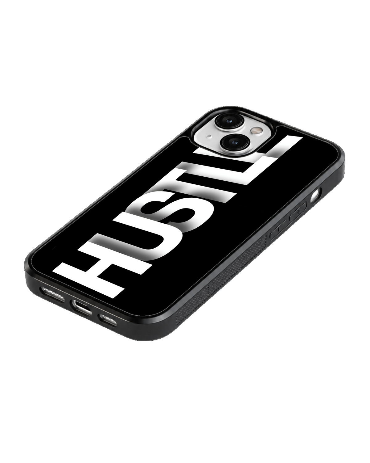 Minimalist Black Hustle Typography Aesthetic Glass Phone Covr