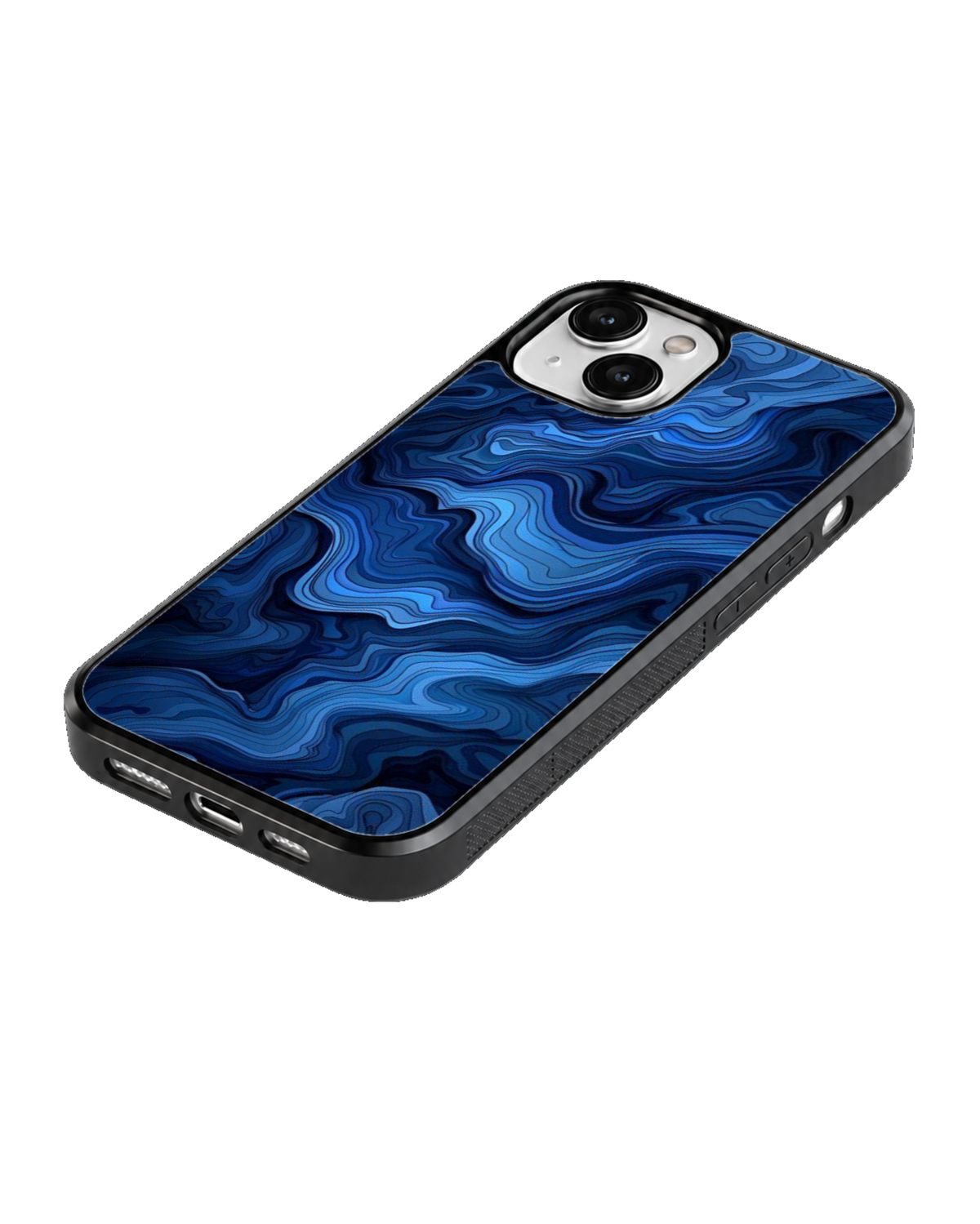 Blue Marble Swirl Abstract Aesthetic Premium Glass Covr