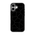 Black Geometric Line Pattern Premium Glass Phone Covr