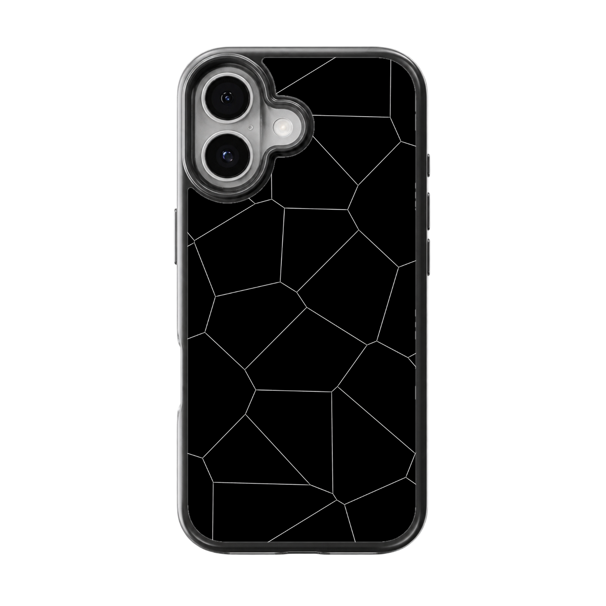 Black Geometric Line Pattern Premium Glass Phone Covr