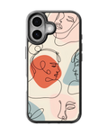 Abstract Line Art Faces Premium Glass Phone Covr