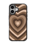 Brown Coquette Heart Pattern Aesthetic Minimalist Premium Glass Covr