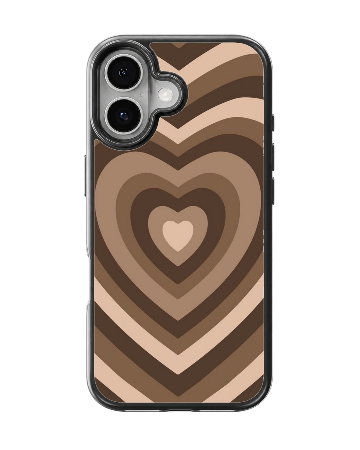 Brown Coquette Heart Pattern Aesthetic Minimalist Premium Glass Covr