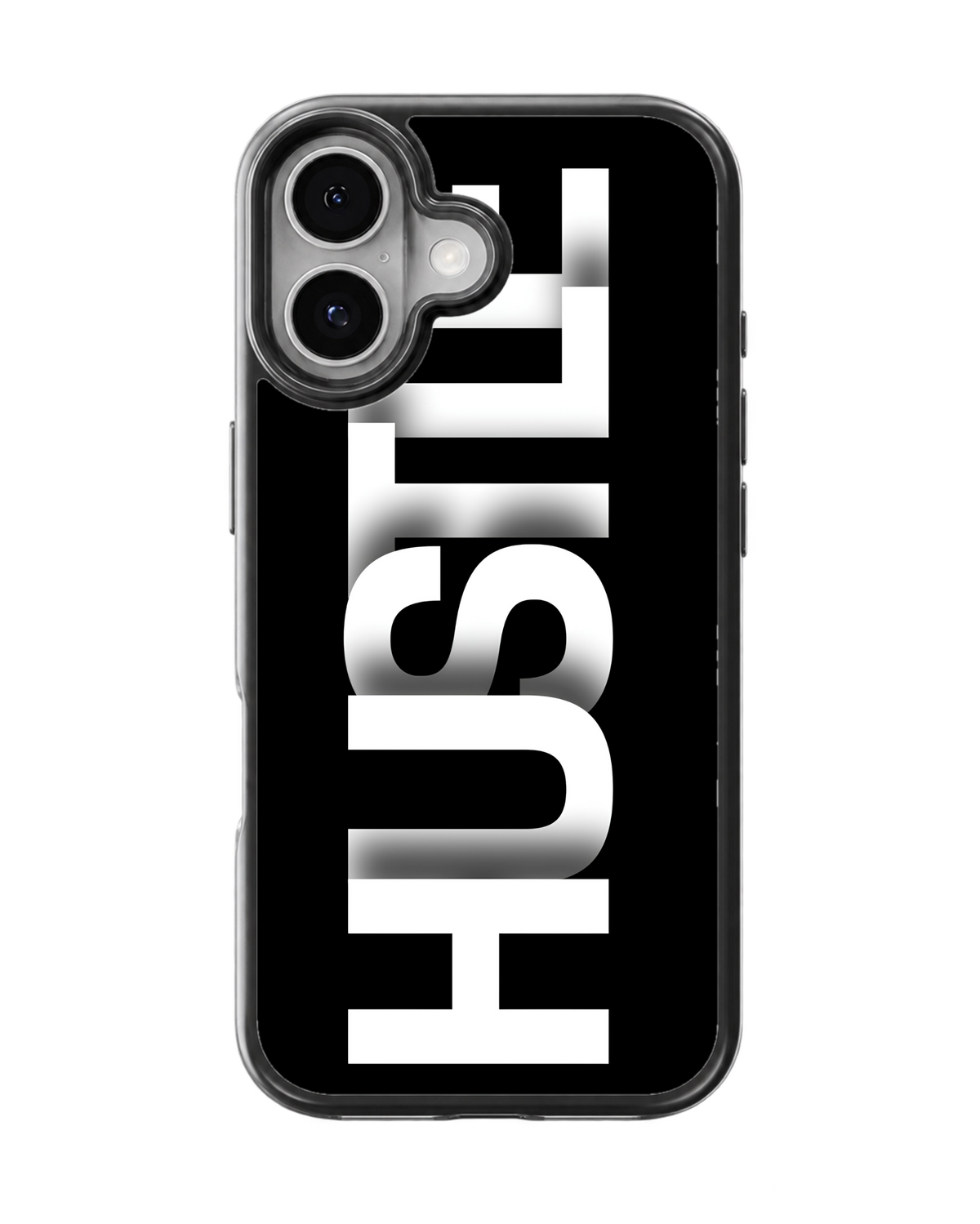 Minimalist Black Hustle Typography Aesthetic Glass Phone Covr