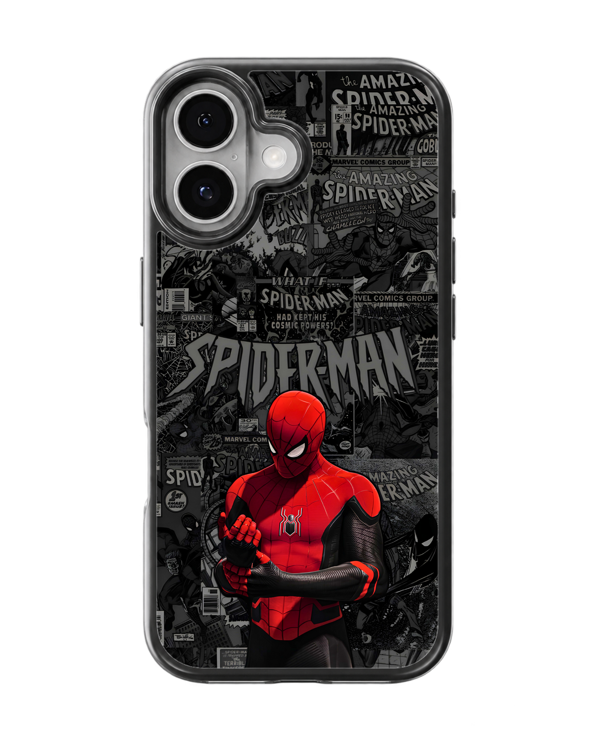 Spider-Man Black & Red Aesthetic Glass Phone Covr