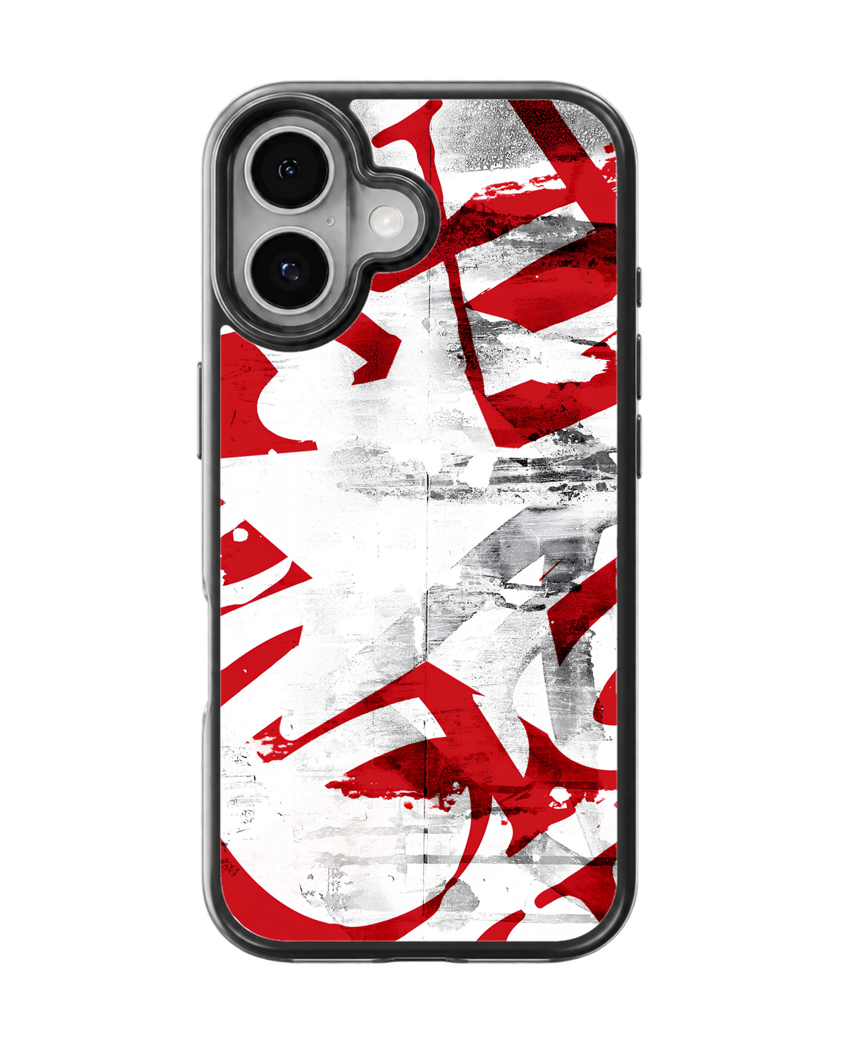 Red White & Black Abstract Graffiti Premium Glass Phone Covr