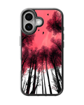 Pink Sunset Forest Silhouette Premium Glass Phone Covr