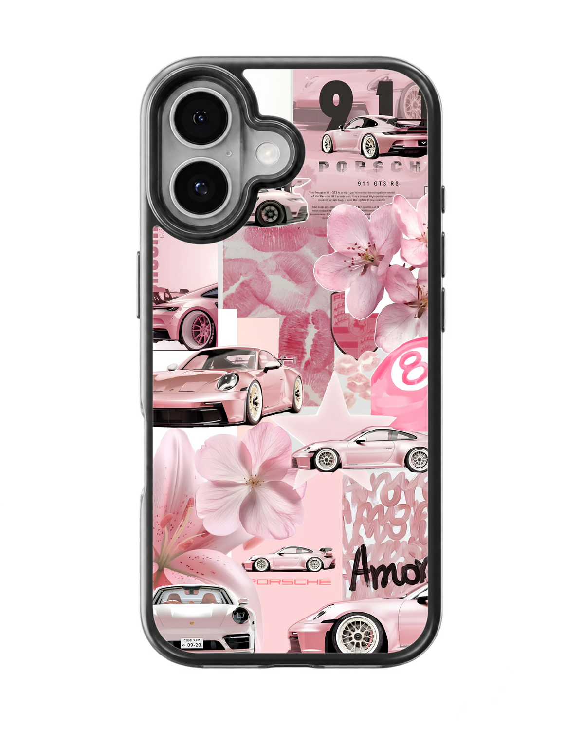 Pink Porsche Aesthetic Premium Glass Phone Covr