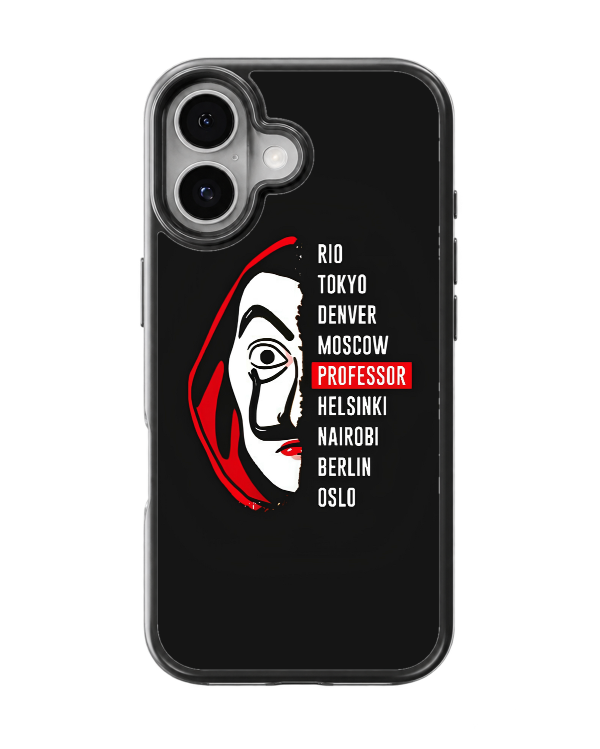 Money Heist Black & Red Graphic Premium Glass Covr