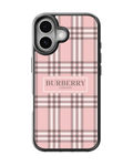 Burberry London Pink Check Plaid Luxury Fashion Premium Glass Covr