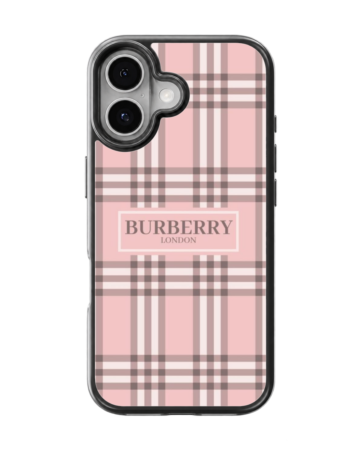 Burberry London Pink Check Plaid Luxury Fashion Premium Glass Covr