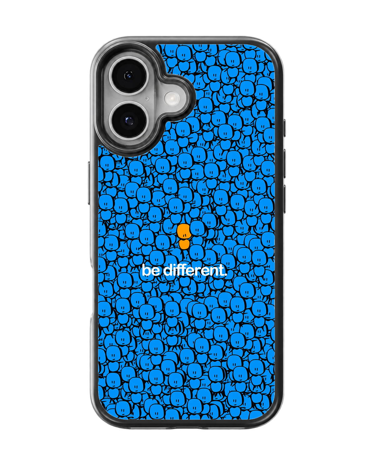 Be Different Blue Smiley Character Premium Glass Phone Covr
