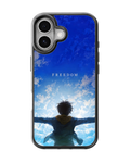 Eren Yeager AOT Freedom Blue Theme Glass Phone Covr