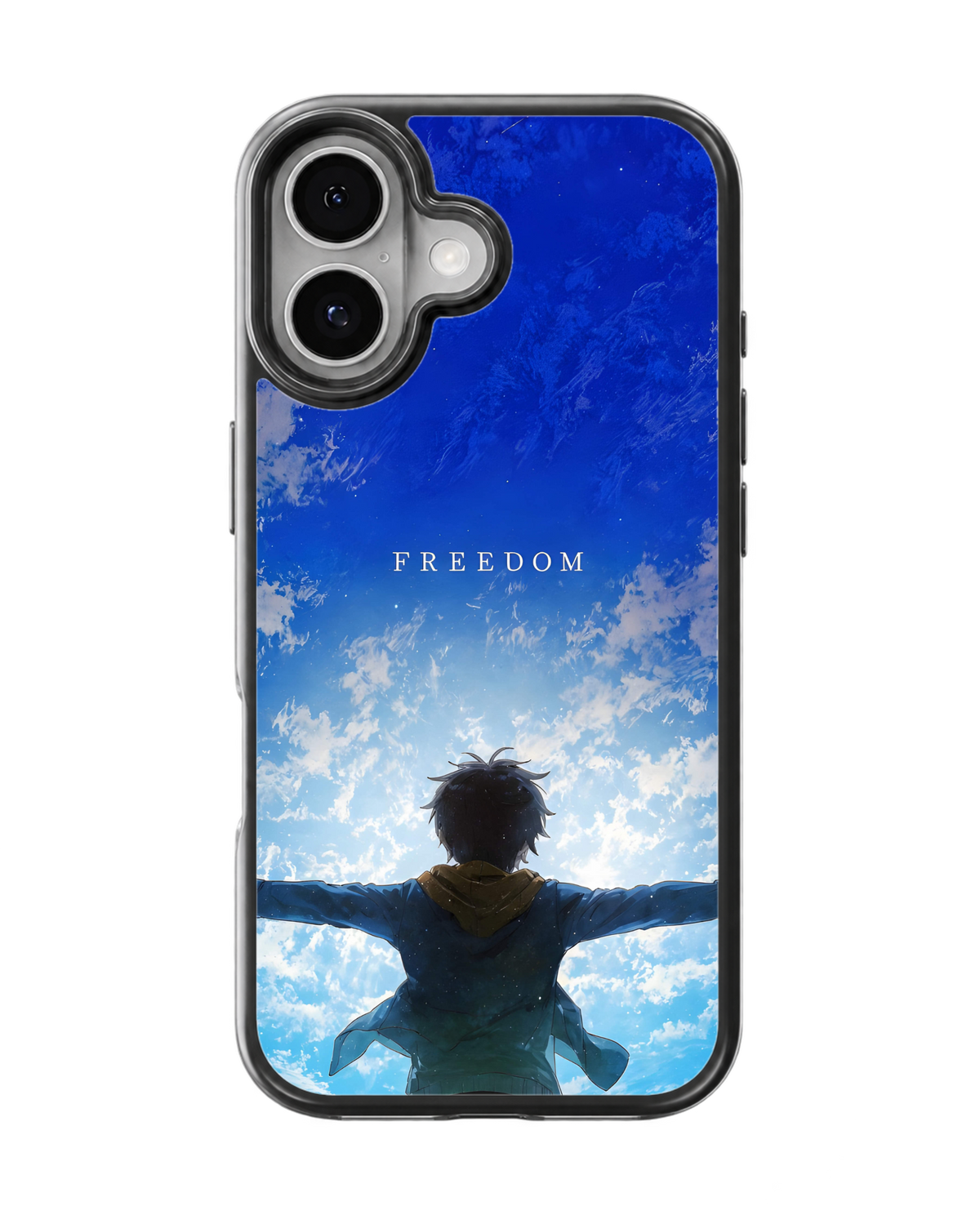 Eren Yeager AOT Freedom Blue Theme Glass Phone Covr