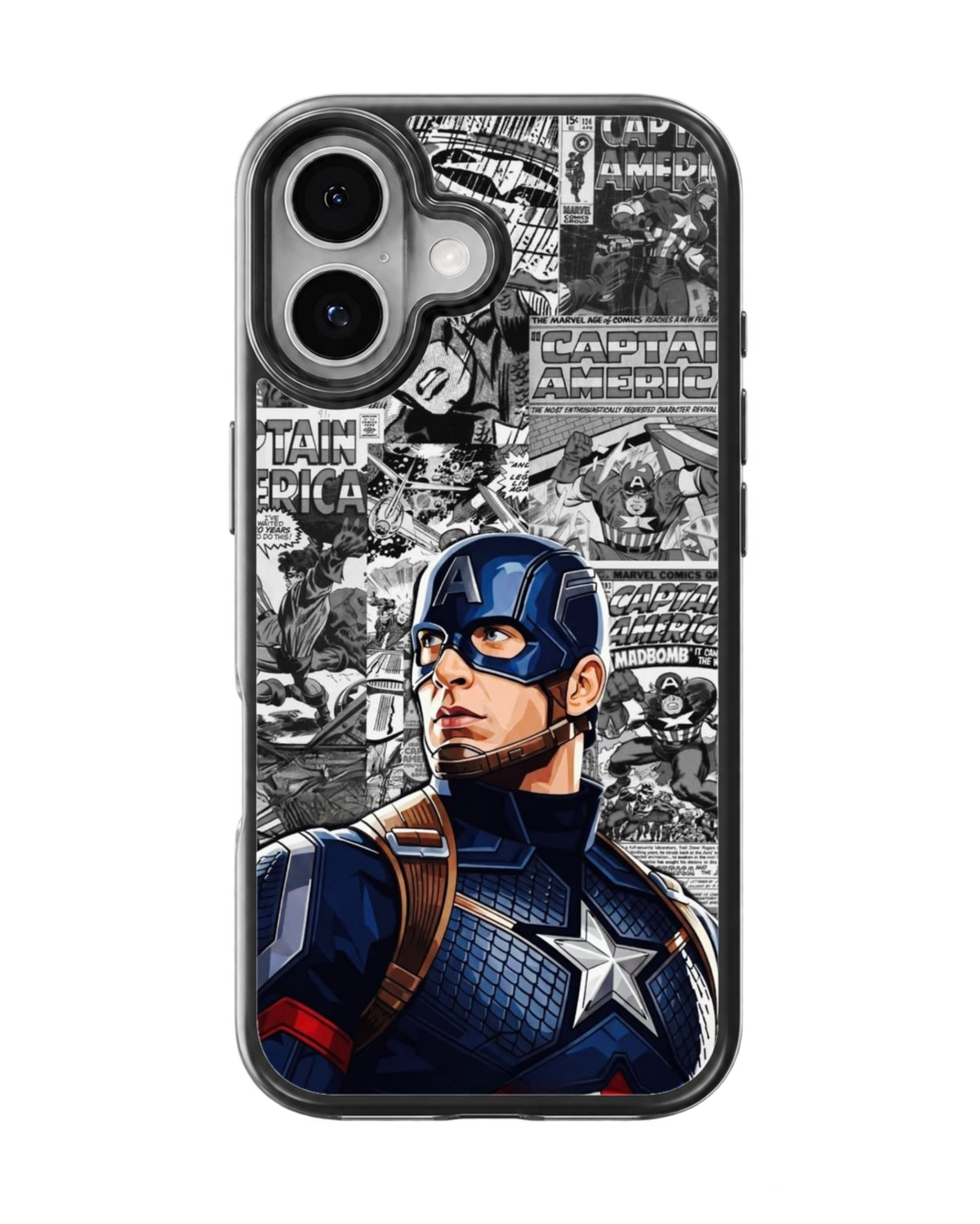 Captain America Vintage Comic Collage Premium Glass Covr