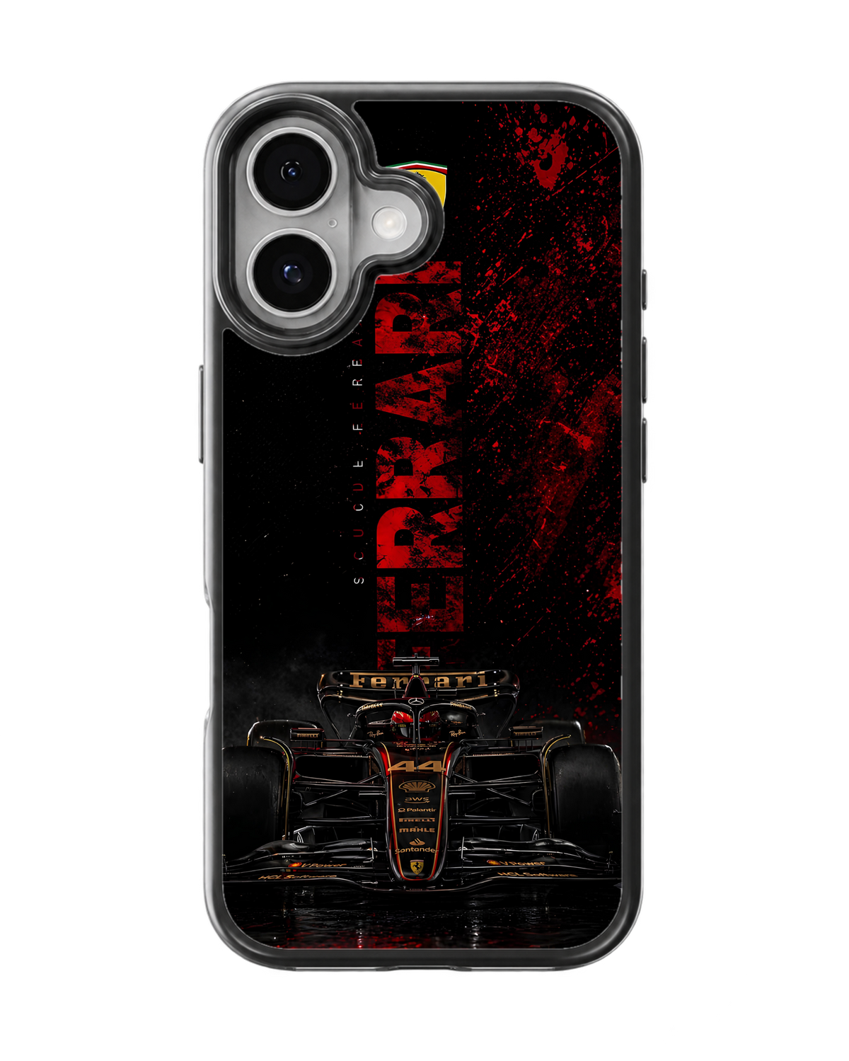 Lewis Hamilton Formula 1 Ferrari SF-25 Racing Car Red Black Premium Glass Covr