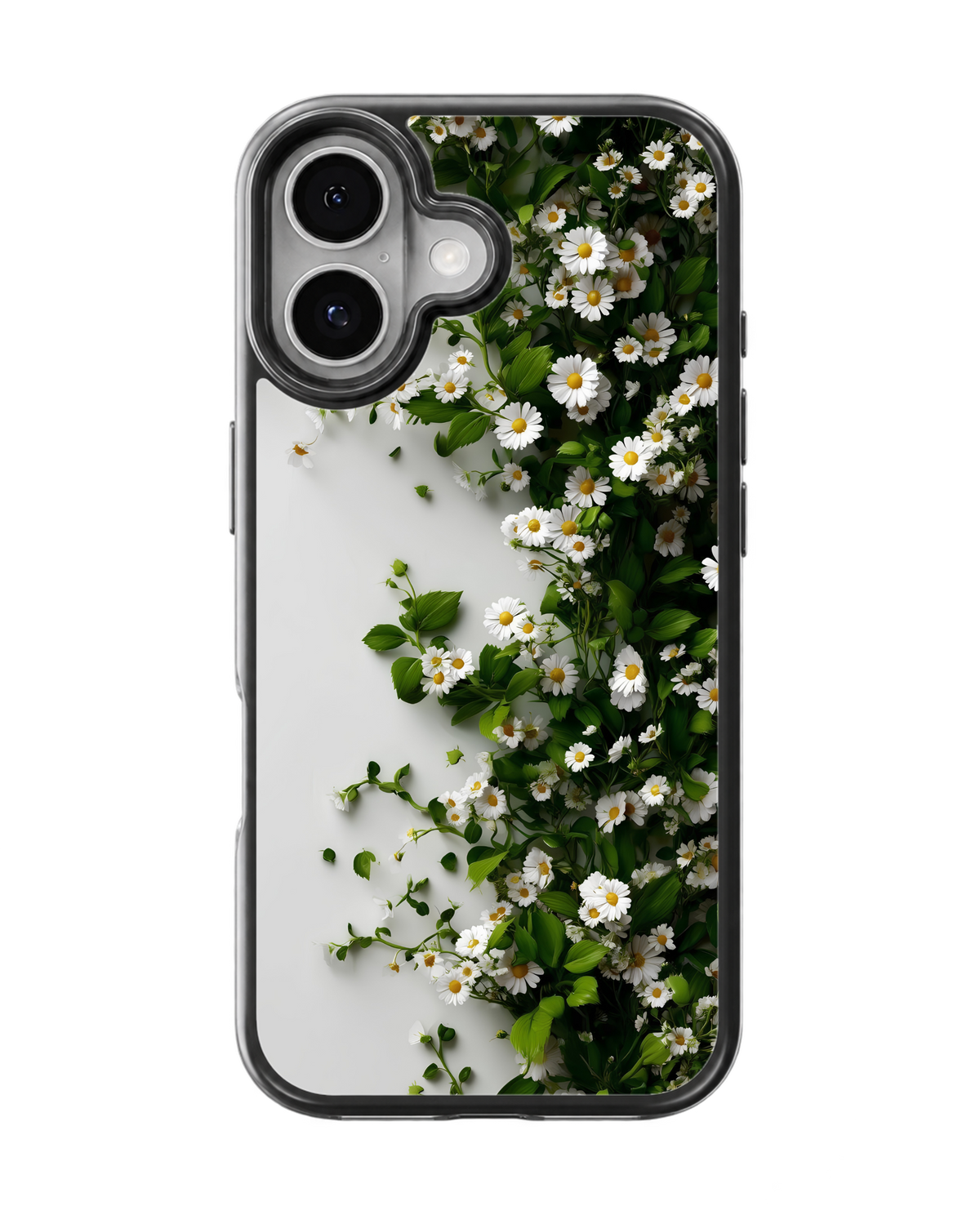 Aesthetic White Flower & Green Botanical Phone Covr