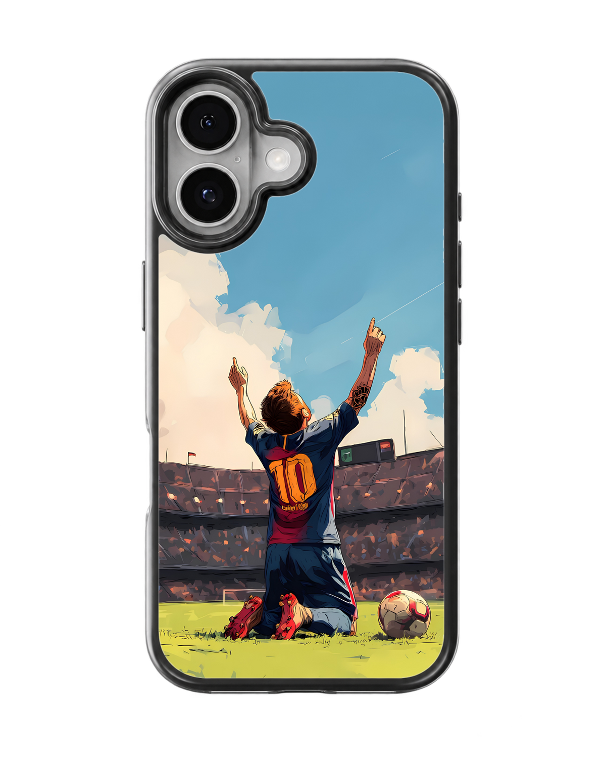Lionel Messi Football Celebration Premium Glass Covr