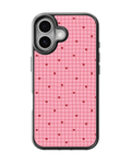 Pink Heart Grid Premium Glass Phone Covr