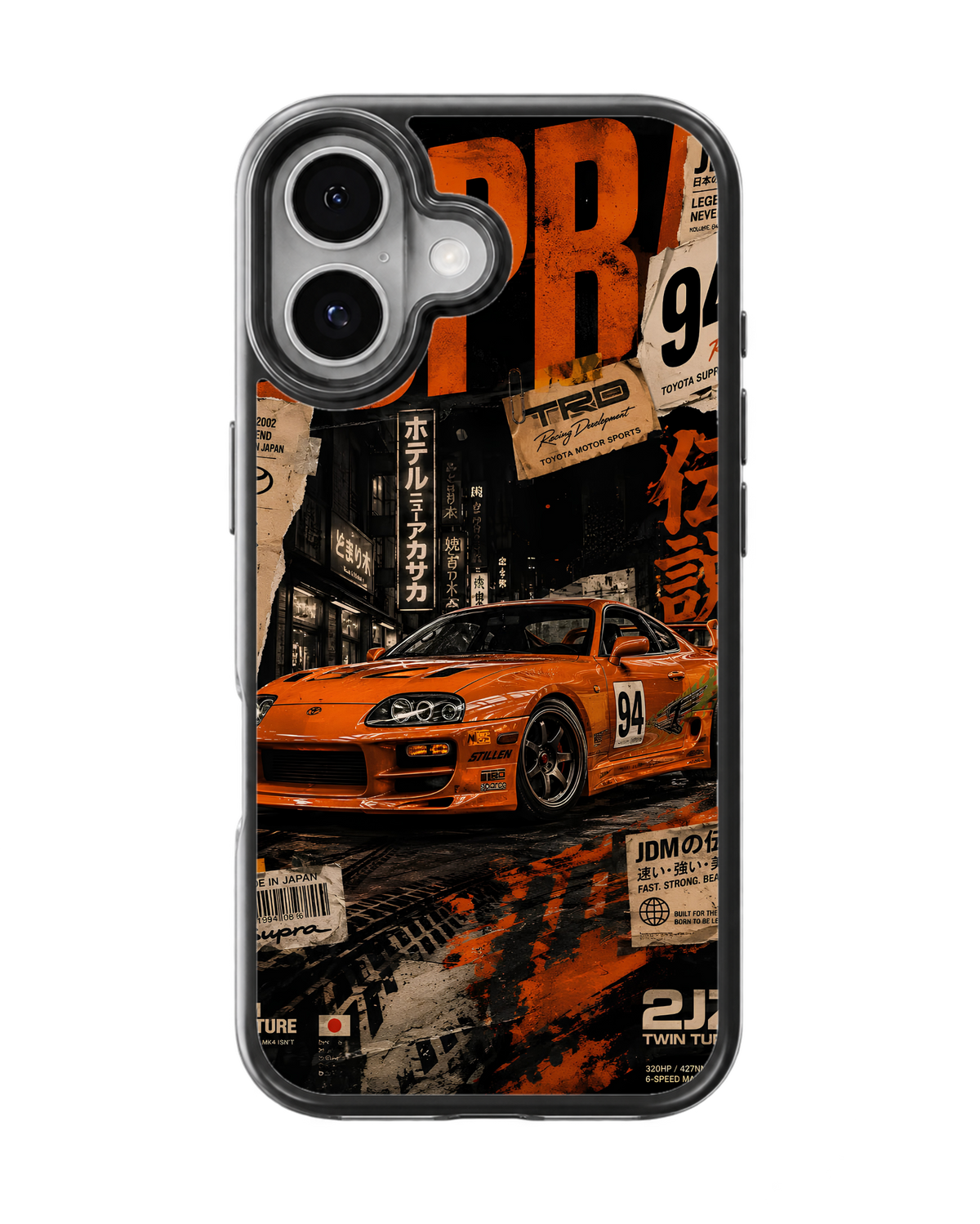 Orange Toyota Supra MK4 JDM Street Racing Premium Glass Covr