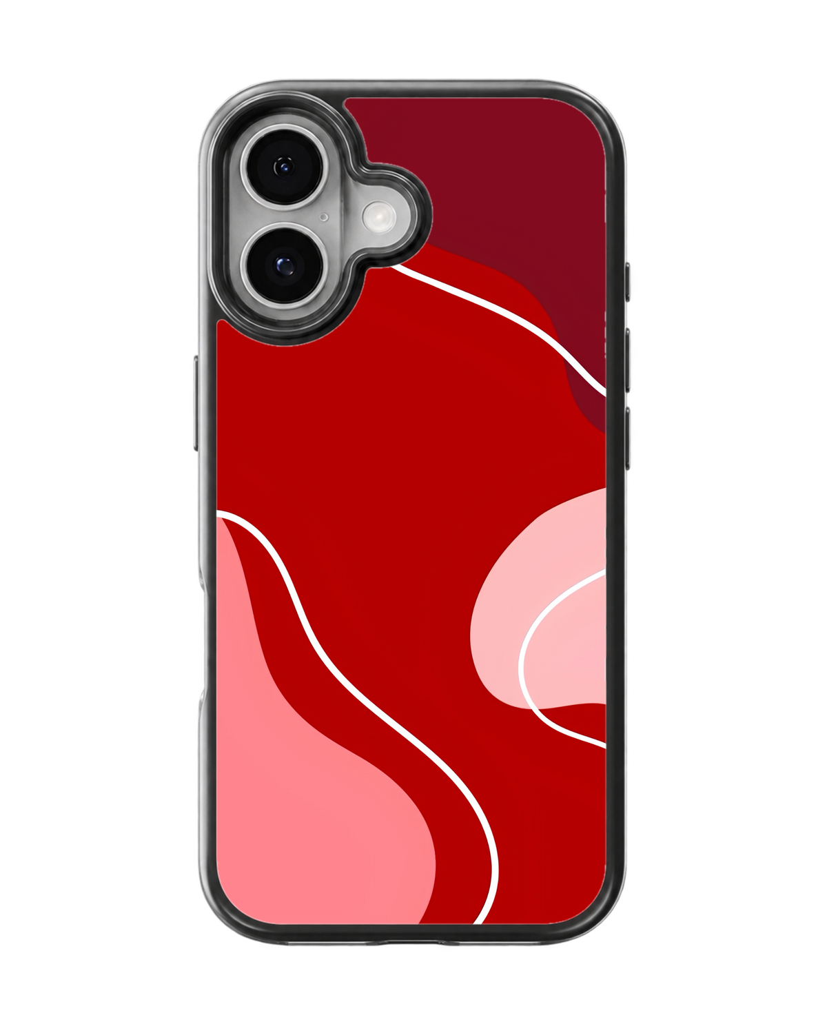 Red & Pink Abstract Wave Minimalist Aesthetic Premium Glass Covr