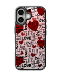 Cute Red Heart & Love Print Aesthetic Phone Covr