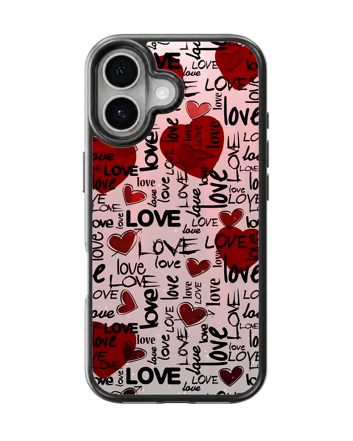 Cute Red Heart & Love Print Aesthetic Phone Covr