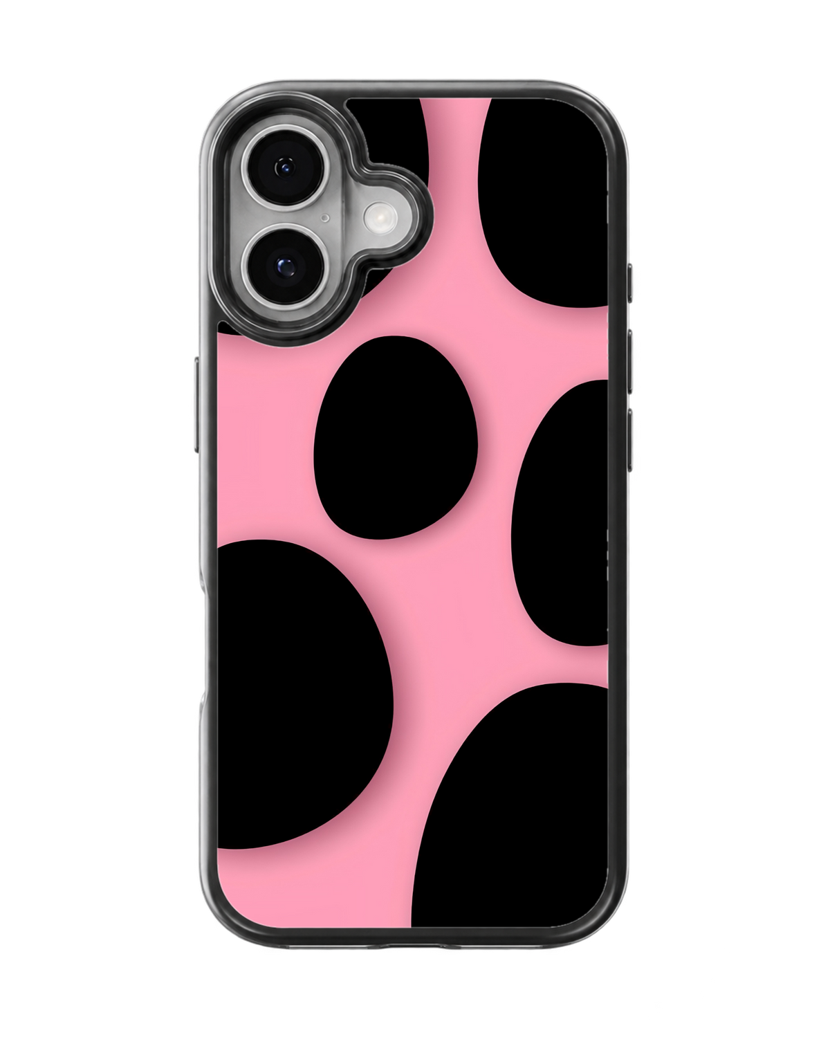 Pink & Black Abstract Bubble Pattern Premium Glass Phone Covr