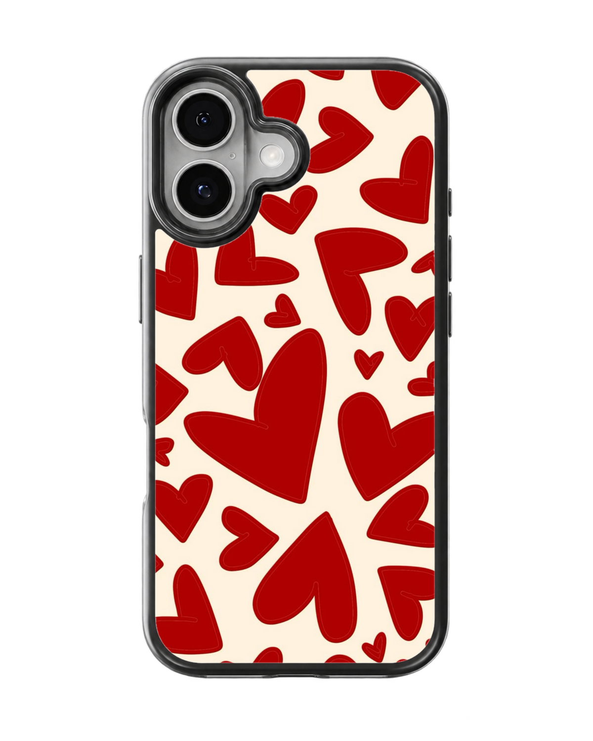 Red Heart Pattern Love Aesthetic Cute Romantic Premium Glass Covr
