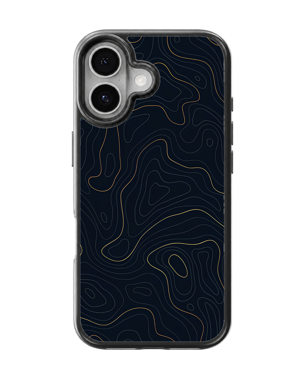 Dark Topographic Lines Premium Glass Phone Covr