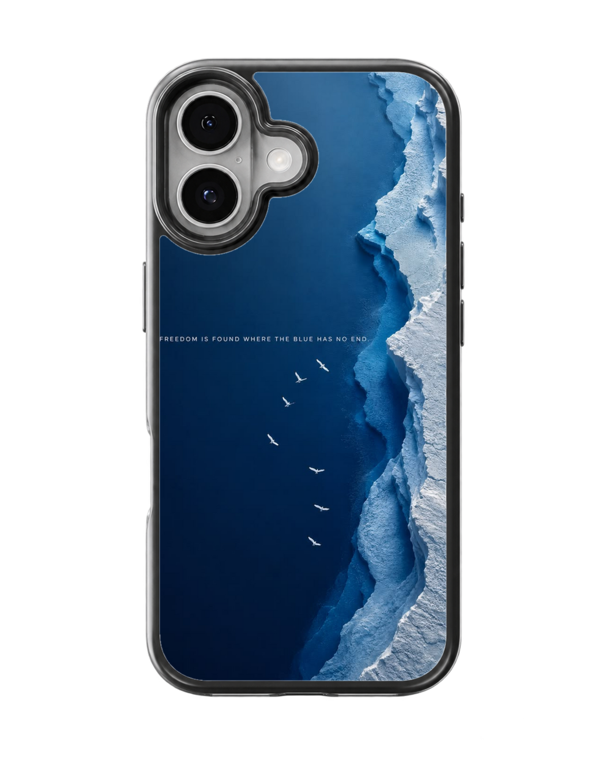 Freedom Blue Ocean Aesthetic Minimalist Nature Premium Glass Covr