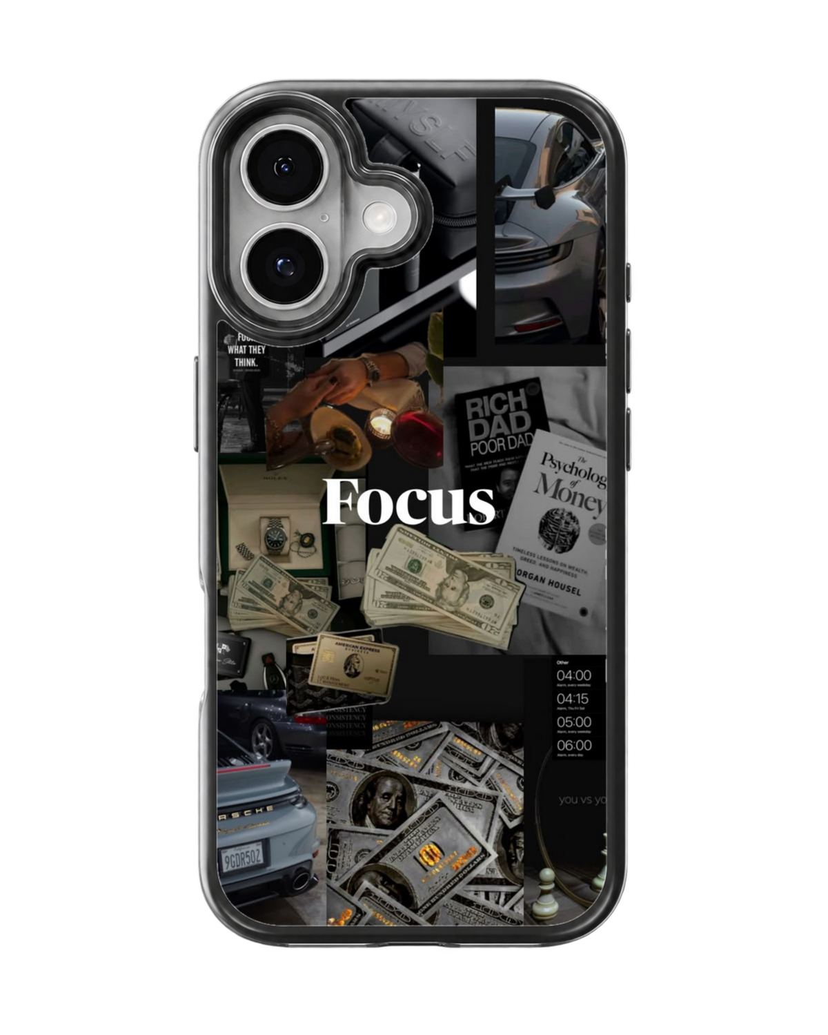 Focus Money Mindset Luxury Car & Wealth Aesthetic Premium Glass Covr
