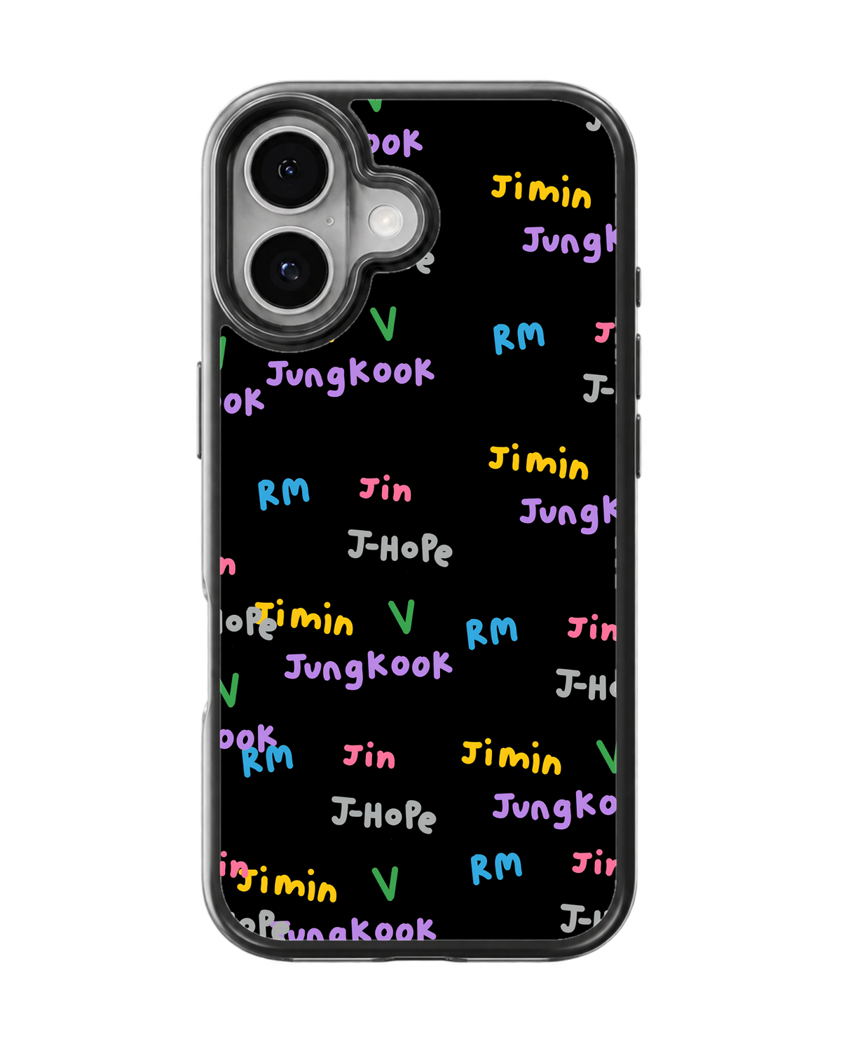 BTS Member Names Black Aesthetic K-Pop Premium Glass Covr