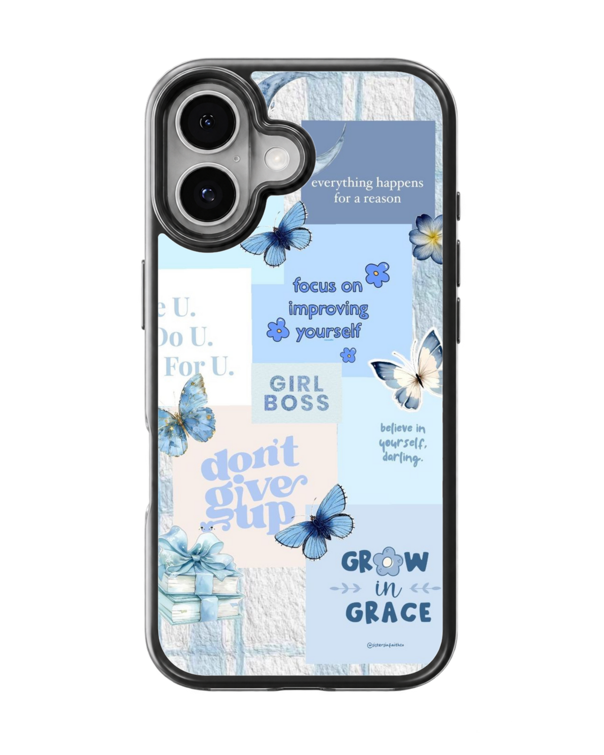 Blue Butterfly Dreams Premium Glass Phone Covr