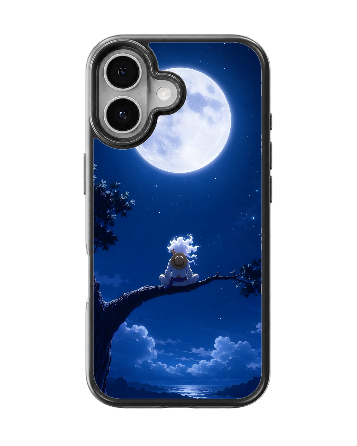 Monkey D Luffy Moon Theme Glass Phone Covr
