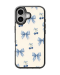Blue Cherry Bow Aesthetic Premium Glass Covr